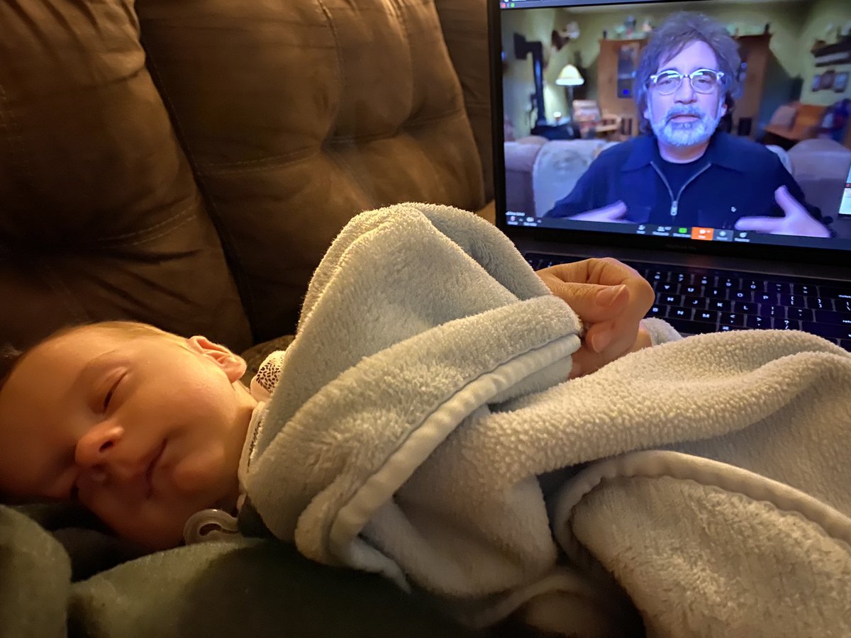 AlyssaJoy22's tweet photo. @BrianZahnd Glad I was able to attend online. Not sure how much longer it would have taken me to get to one in person. 

Here is (probably) the youngest attender this week. He couldn’t stay awake very well though 😊 https://t.co/5tFAFBtW4F