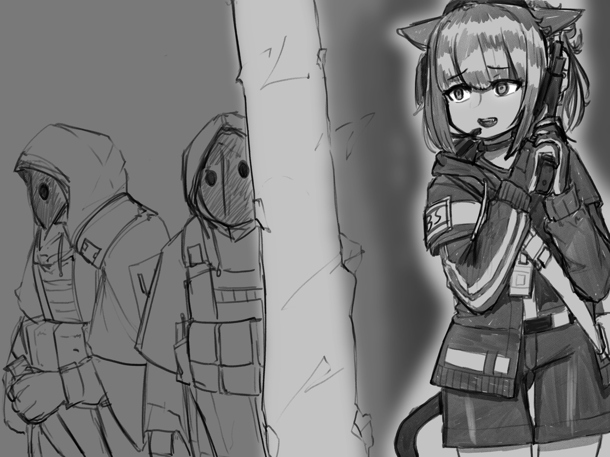 Jessica is hiding from enemy
with no bullet
#명일방주
#明日方舟 