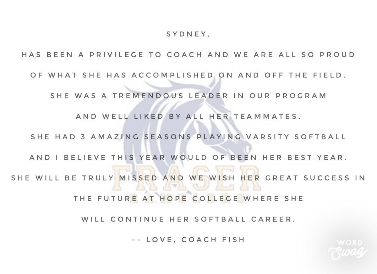 AthleticsFraser's tweet photo. Sydney Zombo🥎🏐

Sydney played VB 4 years and was a 4-year Varsity SB player.

Her favorite memories include being back-to-back districts champs with VB and Houghton Lake tournaments with SB💛💙🐴

Sydney will continue her academic &amp; softball career at Hope College next year!⚓️ https://t.co/mrqENaT9bm