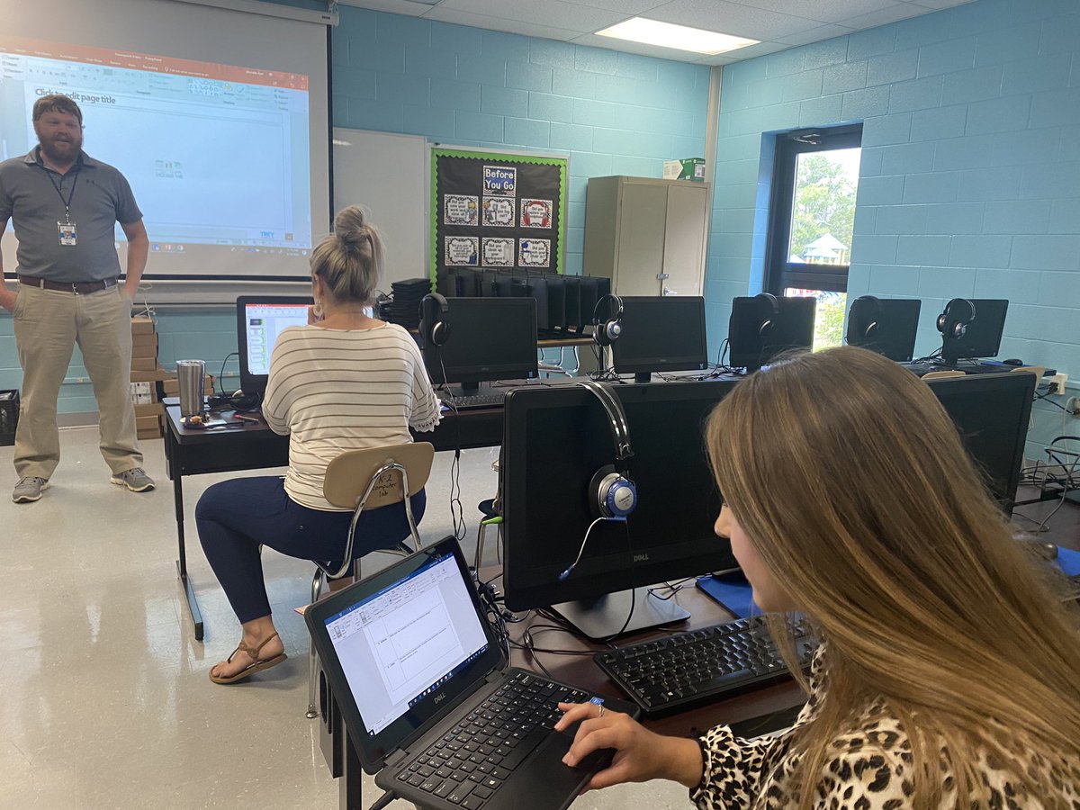 Teachers learning how to do PowerPoint Video- always ready and willing to learn new ways to help our <a href="/rockvalerockets/">Rockvale Elementary</a> succeed 💙💙#dedicatedteachers #weloveourteachers