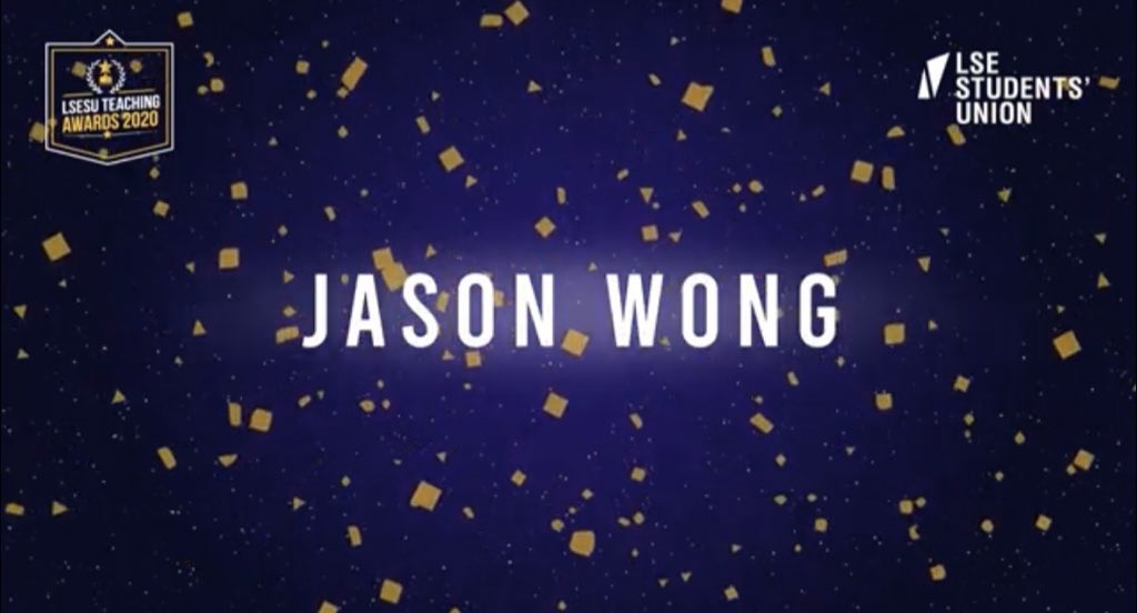 JasonCYWong's tweet photo. LSE Student Union Teaching Awards: @LSEGeography took home 3(!) of the 12 Awards with >1400 nominations. We swept Departmental Excellence, Prof Claire Mercer the Award for PhD Supervision, and I got the Award for Masters Supervision! So grateful to my students and colleagues! 😭 https://t.co/DP0xrltUs4