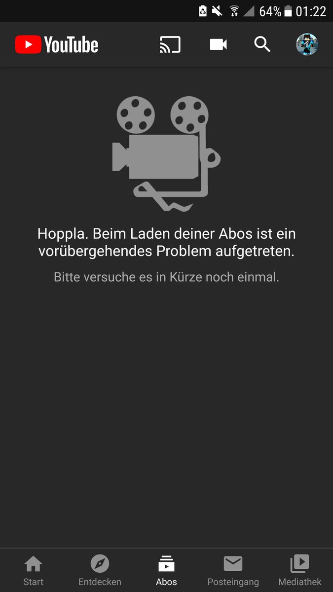 ApfelcrafterHD's tweet image. Erstmal geschaut ob es an mir liegt ... geht aber überall nicht ... Warum bloß ausgerechnet jetzt - wollte doch noch ein Video zum Einschlafen anhören #YouTubeDOWN