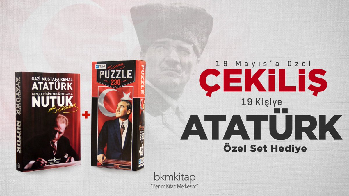 bkmkitap's tweet photo. Büyük çekilişimiz başlıyor... Yapman gerekenler,
👉 @bkmkitap Twitter Hesabımızı Takip Etmek,
👉 Bu Tweeti RT Yapmak
👉 Bu Gönderiyi Beğenmek.
Kazanan 19 kişiye Atatürk Özel Set Hediye. Kazanan talihlilerimiz 21 Mayıs Perşembe günü açıklanacaktır.
💻 https://t.co/goFfO10YCX https://t.co/pJhLaGjDHc