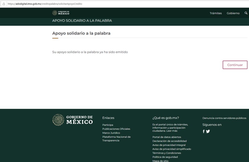🟥🚩DENUNCIO.- Solicito apoyo al <a href="/Tu_IMSS/">IMSS </a> <a href="/zoerobledo/">Zoé Robledo</a> <a href="/SATMX/">SATMX</a> <a href="/Irma_Sandoval/">Irma Eréndira Sandoval B.</a> @SFP_mx Por interés periodístico ingresé al portal del IMSS y descubrí esto. Alguien utilizó mi RFC para obtener un Crédito Solidario a la Palabra. Yo no fui ni requiero ese crédito. ¡Están delinquiendo!