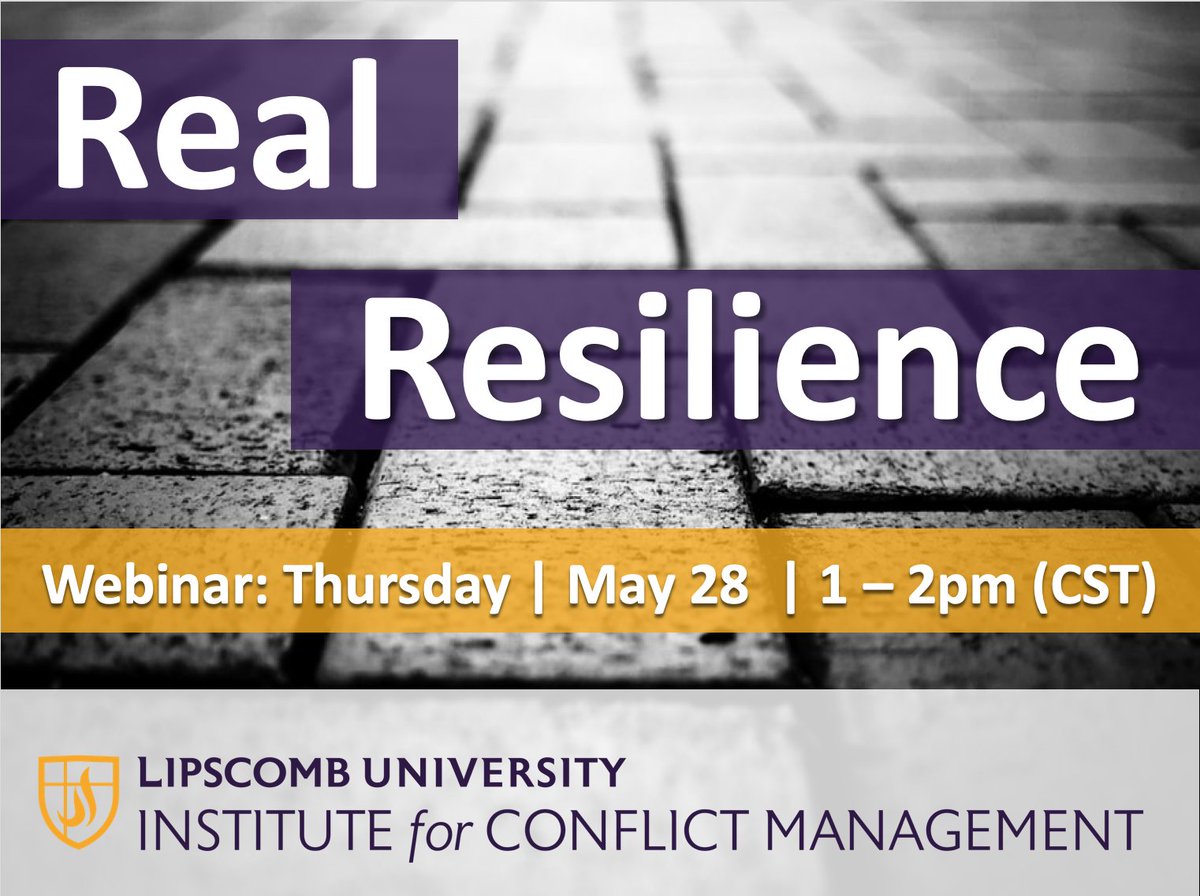 LipscombICM's tweet photo. Join us &amp; @JeffTPhD on May 28th from 1-2 pm to get insight into neuroscience research &amp; learn practical resilience practices you can start using today https://t.co/tx4Whqcf6G
@lipscomb #LipscombCOLPS #Lipscomb #Conflictmanagement #highered https://t.co/Gq6wQDFjzP