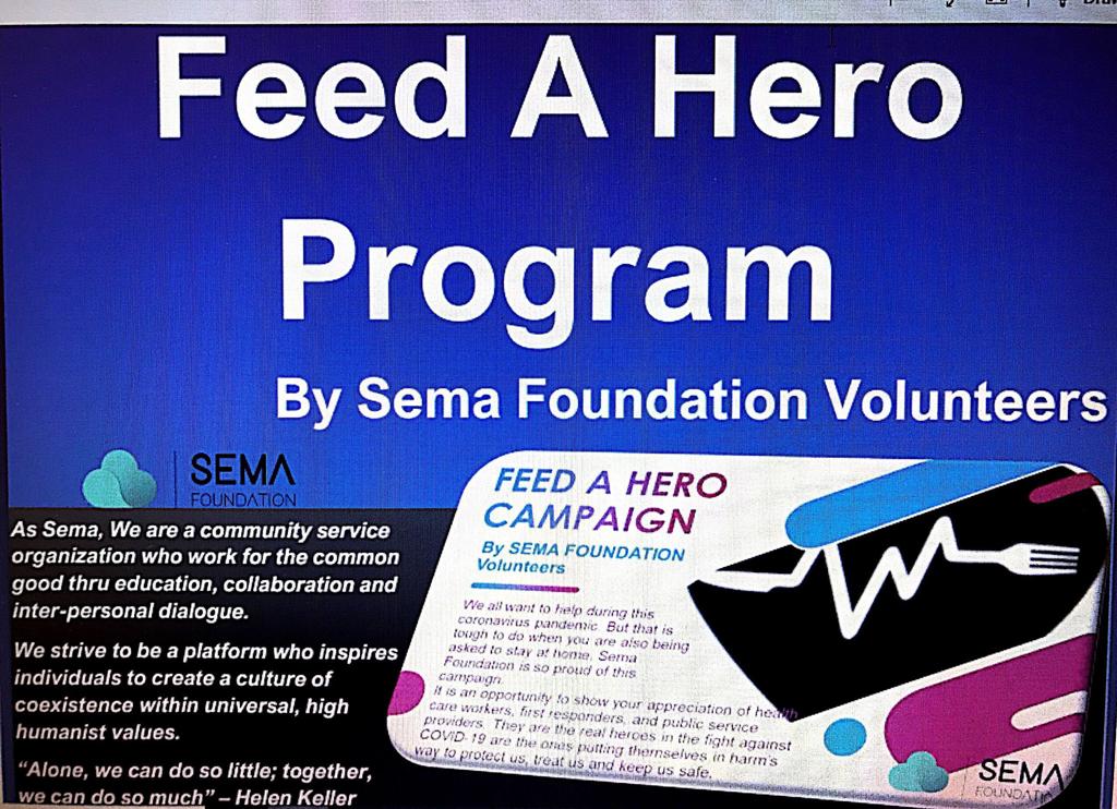 SemaFoundation's tweet photo. Proudly, SEMA Foundation launches another campaign named "Feed a Hero". As SEMA Foundation, we are providing lunch to front line health care professionals and first responders who are risking everything in the war against COVID-19.  #FeedaHero https://t.co/TrJ0ul0OoV