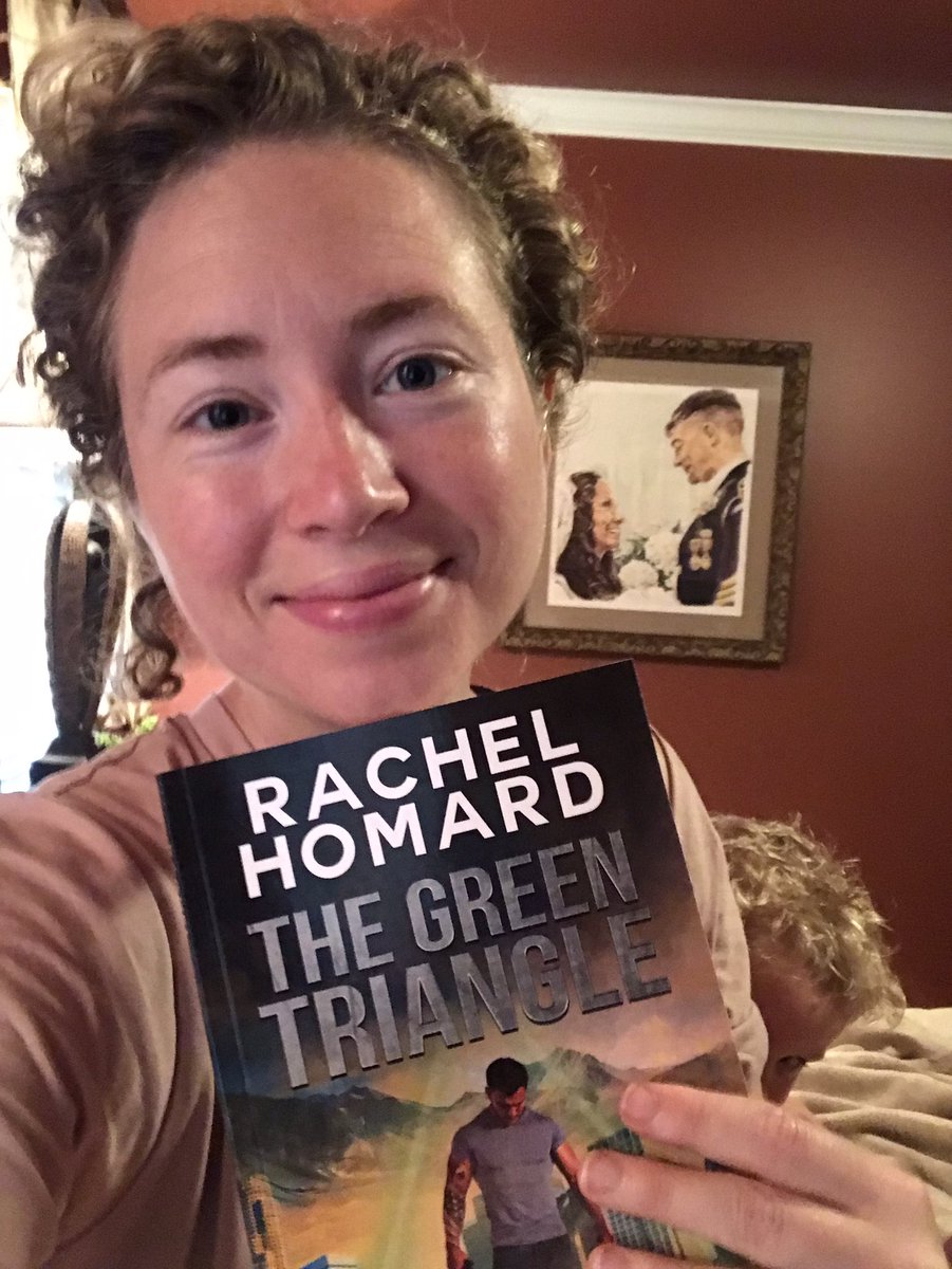 HomardRachel's tweet photo. No, I’m not wearing makeup, and no, I haven’t fixed my hair, but I am so excited, I just have to share! I just signed an audiobook deal for THE GREEN TRIANGLE! I can’t believe it! Soooo excited to HEAR my book! 🥳 #audiobook #militaryfiction #RomanticSuspense #WritingCommunity https://t.co/JTZgutaj8w