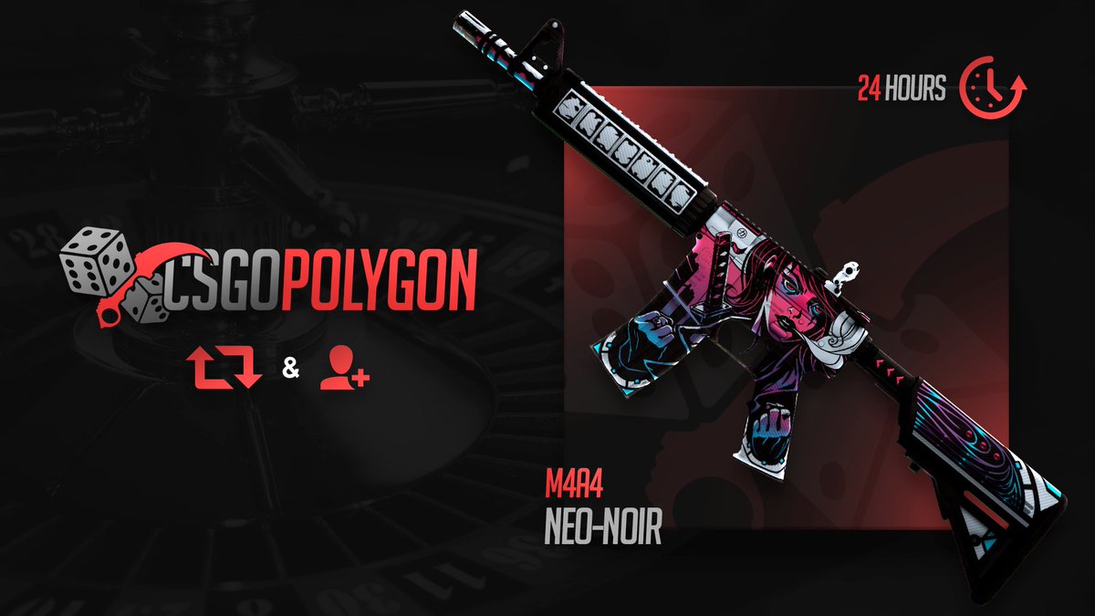 PLGBET's tweet image. CS:GO Skin Giveaway! 🔥

★ M4A4 | Neo Noir 💎

To enter:

✅Follow
✅Retweet
✅Visit CSGOPolygon.gg✅

Rolling in 24 hours!⏰ Good Luck! 🤞