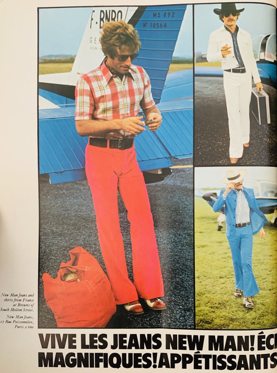 Coloured men’s jeans... sexy, super, formidable! #1970s #fashion #menswear #coloredjeans #coloredpants