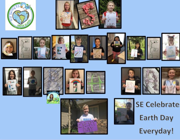 Tomorrow would have been @PotSpringEl annual ‘Earth Day- Every Day’ celebration! Our Green School Club wanted to remind our Ss that we can celebrate wherever we are! @BCPSOutdoorSci @cgoetzbcps