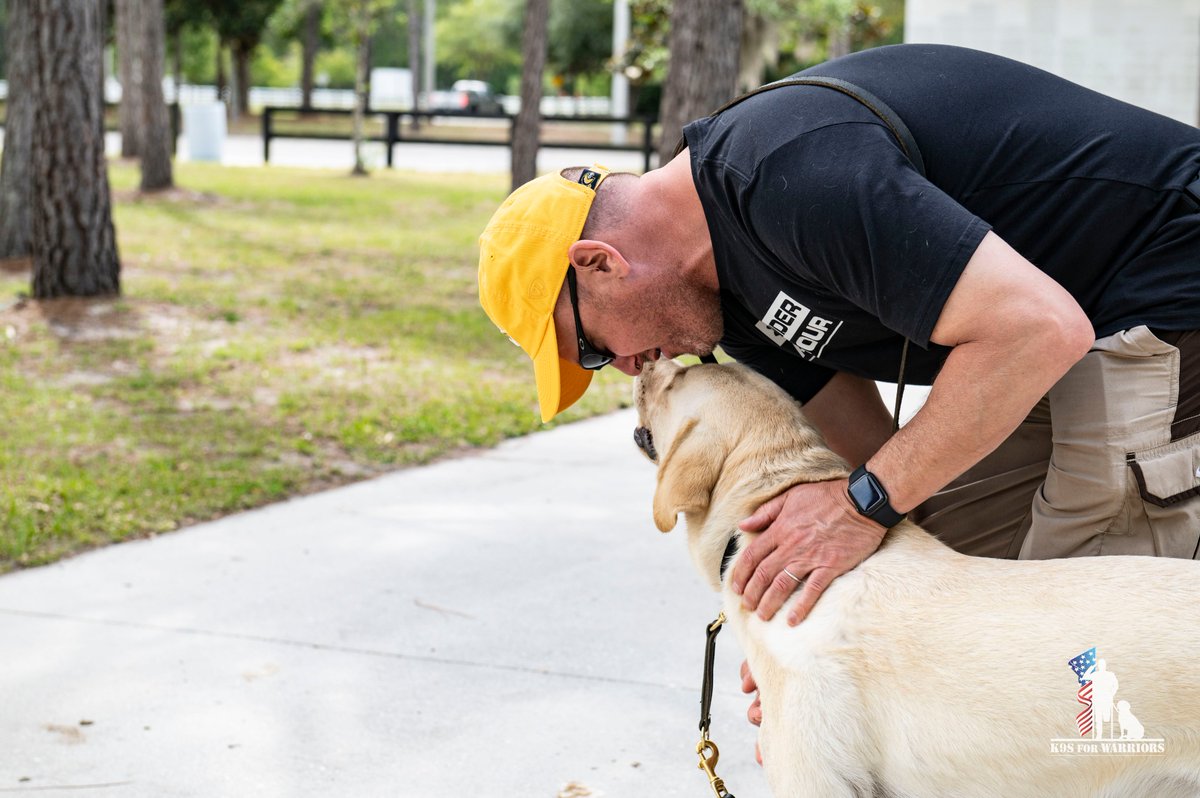 The last few days have been the best! Our warriors getting some quality time with their new battle buddies. #K9sStrong #CovidCantStopGOOD