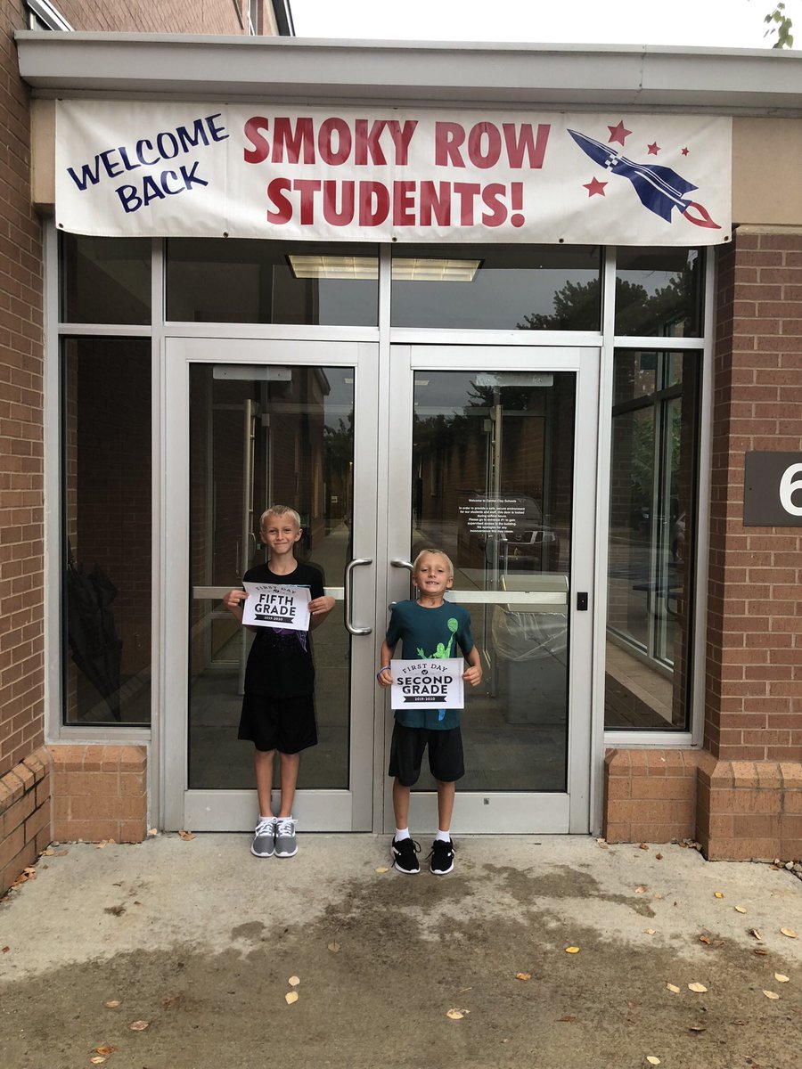 My own sweet Rockets on their first day of school this year! It’s been a great year for them both, in spite of this pandemic! #smokyrowathome <a href="/SmokyRow1/">Smoky Row Elementary</a> <a href="/SREworldshakers/">Lauren Kramer</a> and Mrs. Tyler, thank you!