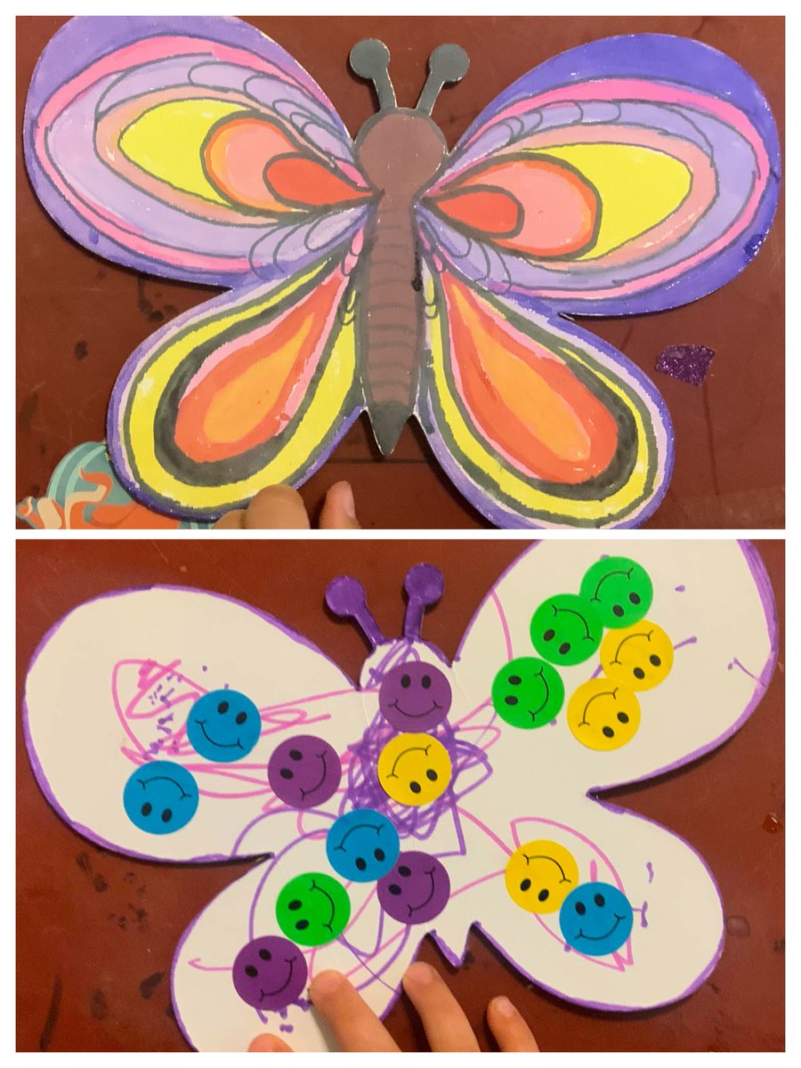 juliaheather's tweet photo. Here is my family's contribution to @Bridge4Health 's #CreateHopeMural. A butterfly as a symbol of hope with one side coloured by my 75 year old aunt and the other by my 3 year old kid. @Paola_A_Ardiles @SFU_FHS @eachforall https://t.co/POcLqfrJ1P