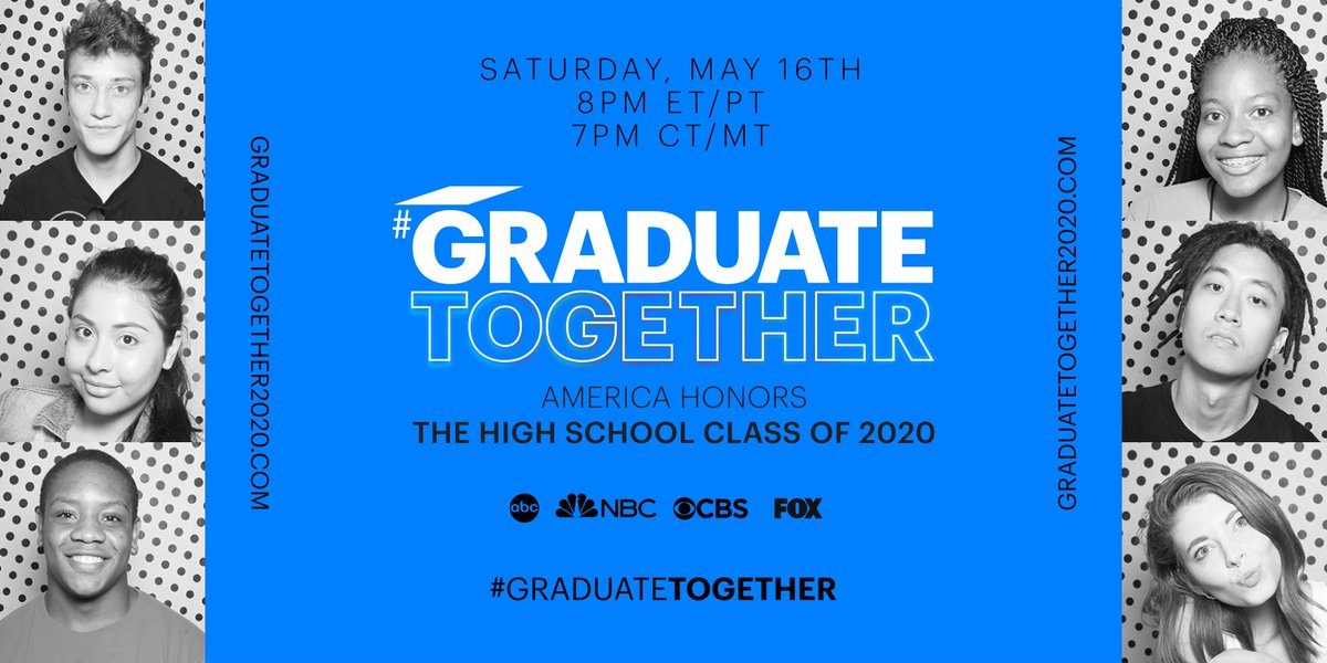 High school seniors, you inspire us! On May 16 at 8 PM, the nation will honor you with a #GraduateTogether celebration on major TV networks &amp; social media. Visit graduatetogether2020.com to submit photos, videos, &amp; speeches. <a href="/GradTogether/">Graduate Together</a> <a href="/XQAmerica/">XQ</a> <a href="/LJFamFoundation/">LeBron James Family Foundation</a> <a href="/EIFoundation/">EIF</a>