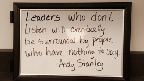 There is a discipline to listening with the intent to understand VS listening to respond....and listening is quite important now.
The best leaders learn to be the last to speak-