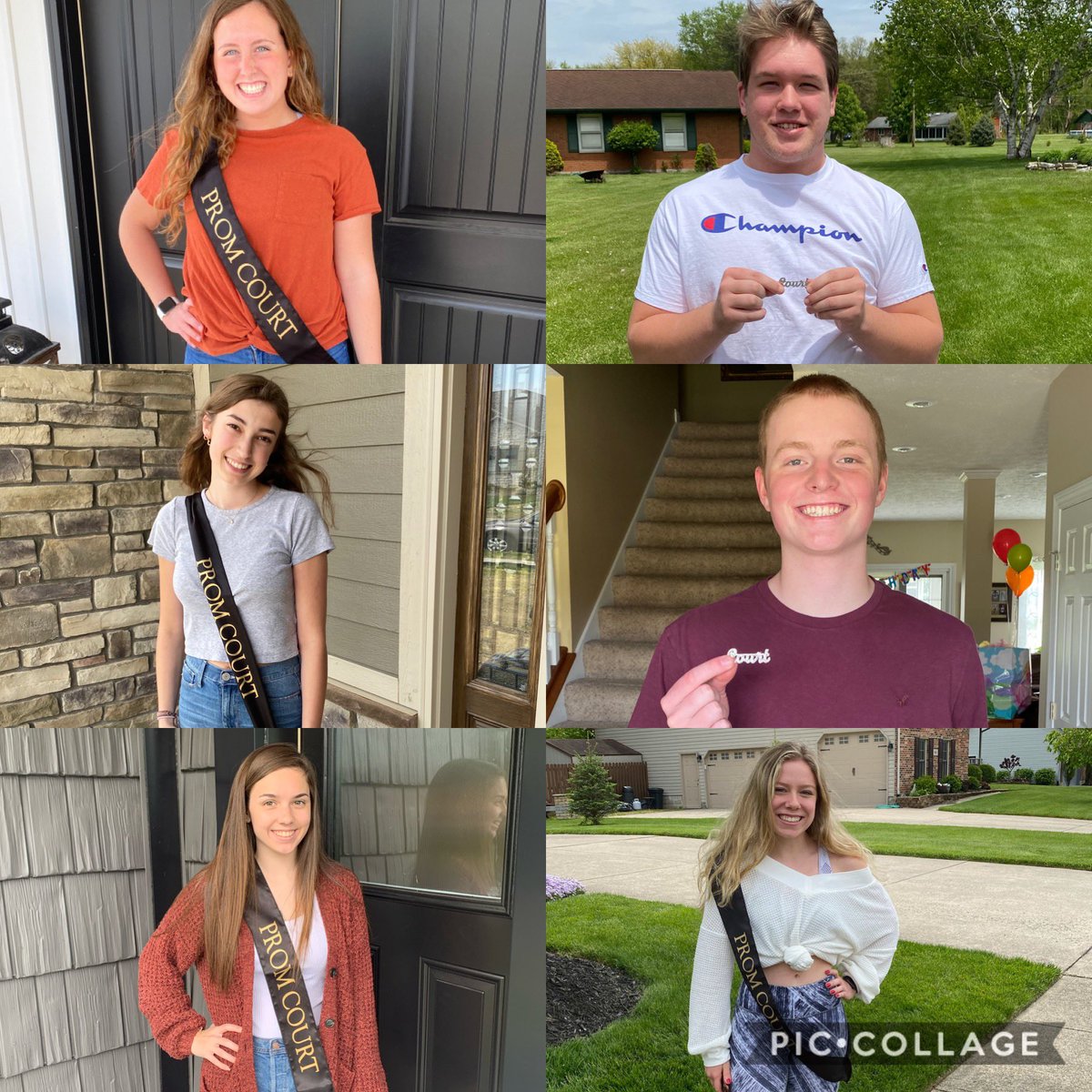 2020 PROM COURT! Teagan Cyphers, Nik Weethee, Allison Brunswick, Drew Sivon, Lindsey Viskup, Corey Abney (not pictured), Grace Liette, and Noah Mcelhose (not pictured)!!! 💃🏻 Voting for King and Queen is up NOW until MONDAY NIGHT! 🗳 (on google classroom!)