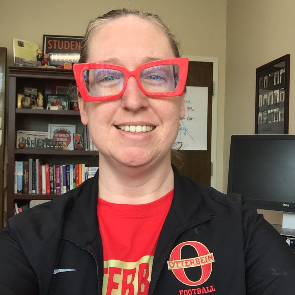 colettemae's tweet photo. Work from Home Day 36: big red plastic frames and my @otterbein_fb jacket! #Otterbein #GoCards #OTTERBeInThisTogether https://t.co/2VclbaFNio