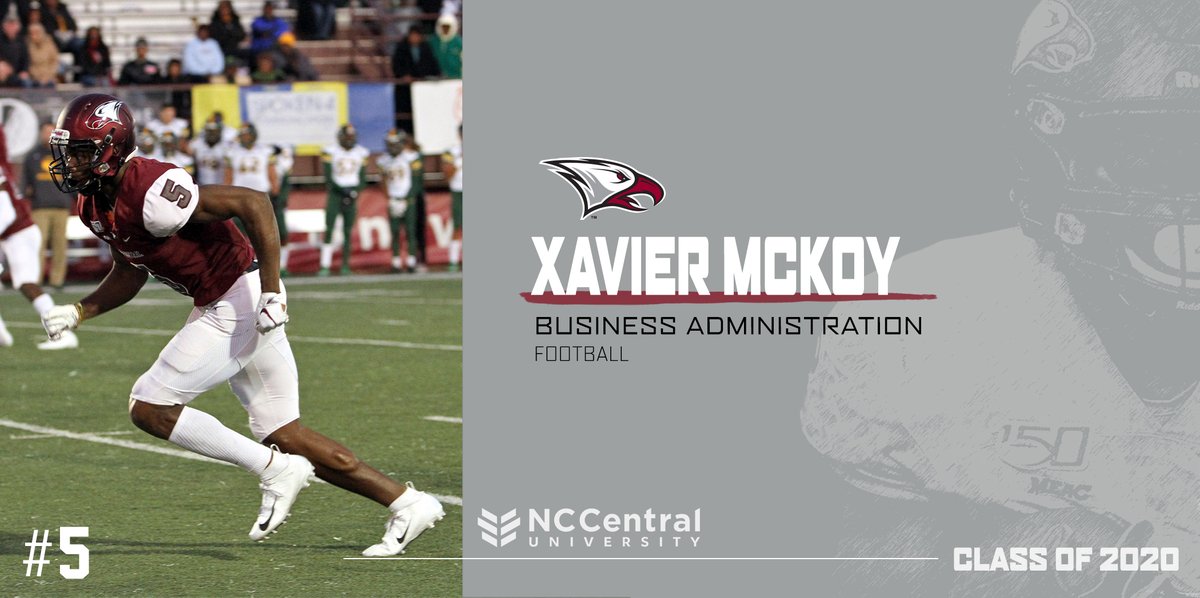 NCCU_Football's tweet photo. Congratulations to Xavier Mckoy, @MckoyXavier, on receiving his degree from NC CENTRAL‼️

#beGREAT | 🦅 🎓🦅 https://t.co/fnxp9fafHF