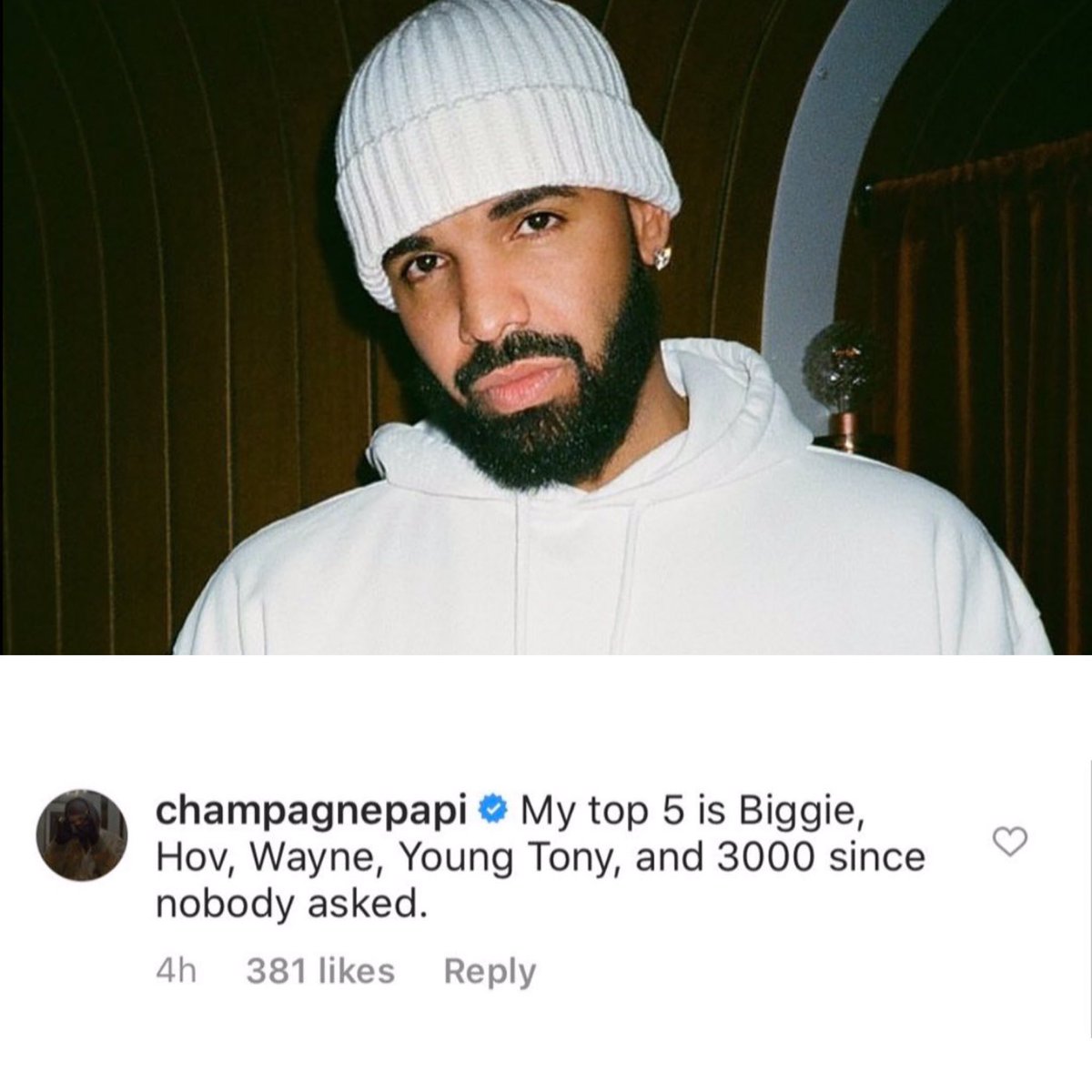 DatPiff's tweet photo. Thoughts on Drake’s top 5? https://t.co/wkHvB0eXML
