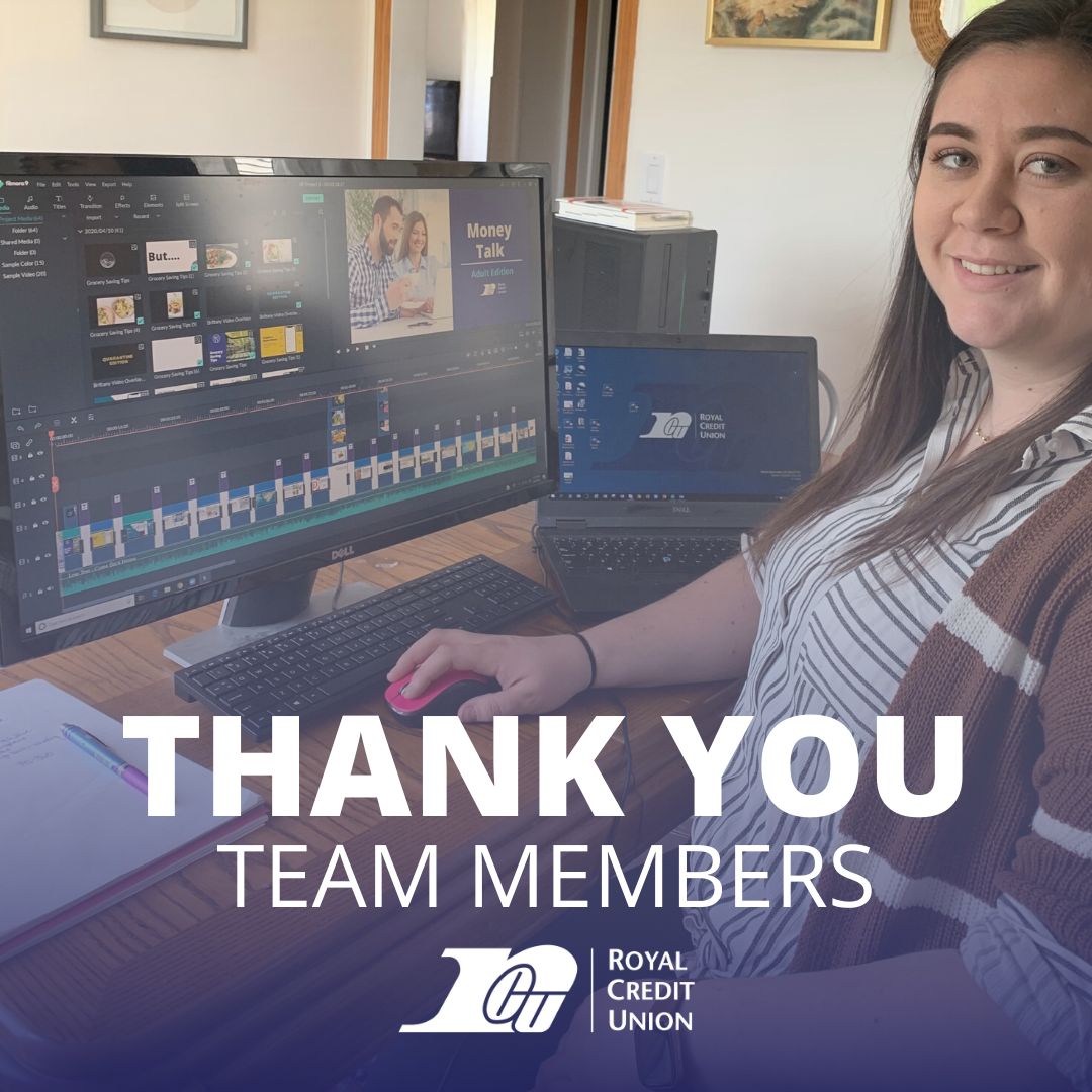 Royal_CU's tweet image. The financial education team has been working hard to create virtual financial education for our members of all ages. Here is Brittany, working hard on a new video lesson. Check out what they have accomplished here bit.ly/2KzGzM0 #ThankYouThursday