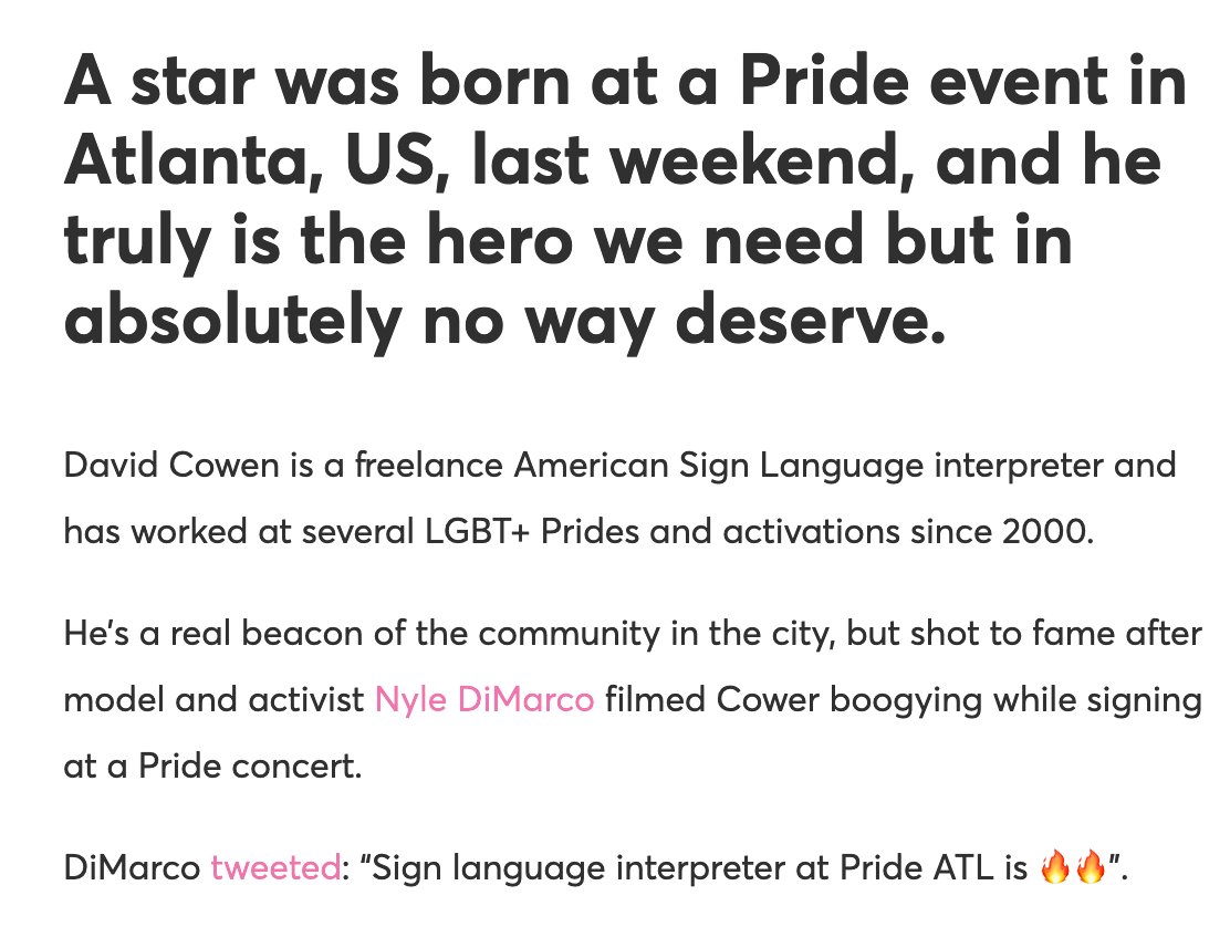 "In the Atlanta activism scene, Cowen is practically a piece of furniture. He’s signed at anti-Trump, the Women’s March & several Black Lives Matter demonstrations."Never let a crisis go to wake. This is the new normal. Attention seeking h*mos flamboyantly dancing in your face.