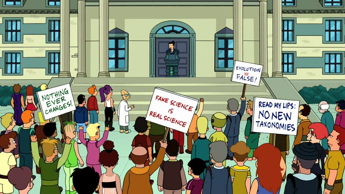 PlanetExpressES's tweet image. "¡Nunca he entendido la evolución y tengo que impedir que mis hijos algún día la entiendan!"