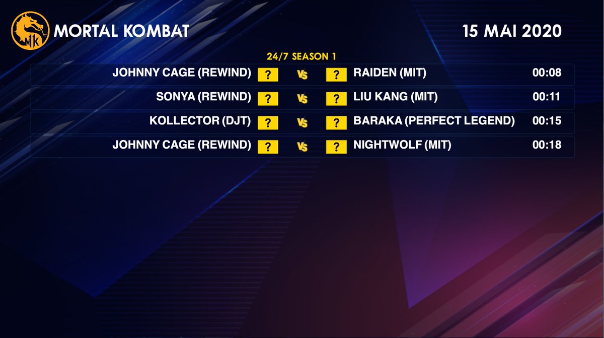 IMP_MK11's tweet photo. Programme Mortal Kombat du 15 mai 2020👇 https://t.co/Ulc6Cy35l5