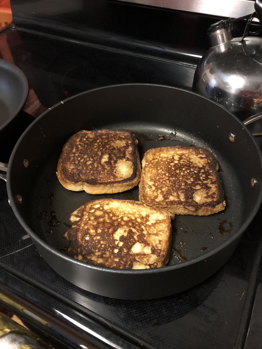 ProfEMeek's tweet image. Making breakfast for dinner (#brinner) to encourage my kiddos interest in #meatless meals given the meat packing industries’ atrocious treatment of workers here in Iowa amid #COVID19. So- syrupy French toast it is!

What are everyone’s favorite #vegetarian meals for picky eaters?
