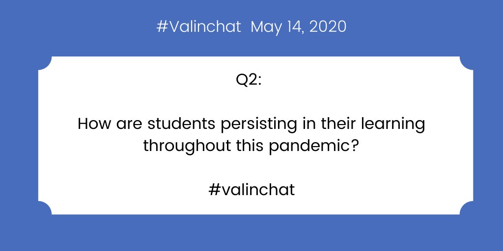 lorimcewen's tweet image. A2: We're seeing persistence when kids take grade over P/F (my thoughts on grading notwithstanding), when they do the "optional work", when the sign in for virtual office hours. #VaLINchat