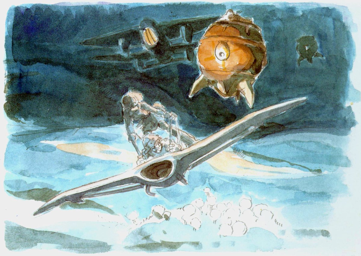 ani_obsessive's tweet photo. Concept art by Hayao Miyazaki for Nausicaä of the Valley of the Wind (1984), dir. Hayao Miyazaki, Topcraft https://t.co/wNSvRFhr77