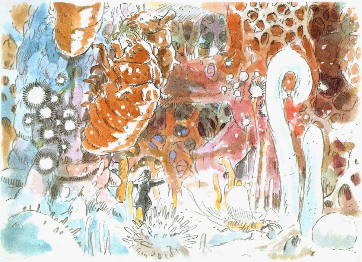ani_obsessive's tweet photo. Concept art by Hayao Miyazaki for Nausicaä of the Valley of the Wind (1984), dir. Hayao Miyazaki, Topcraft https://t.co/wNSvRFhr77