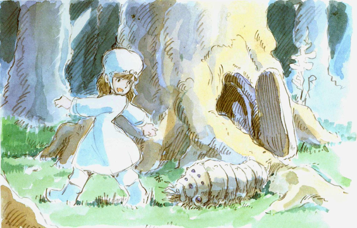 ani_obsessive's tweet photo. Concept art by Hayao Miyazaki for Nausicaä of the Valley of the Wind (1984), dir. Hayao Miyazaki, Topcraft https://t.co/wNSvRFhr77