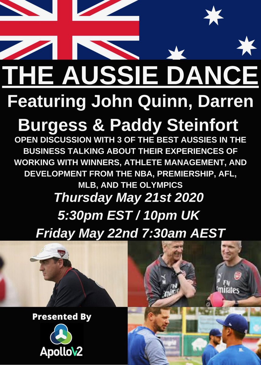 Thx to the 1000+ people who attended THE FIRST DANCE. A huge thx to <a href="/StrudwickTony/">Tony Strudwick</a> <a href="/PeterVint/">Peter Vint</a> <a href="/michaelgervais/">Dr. Michael Gervais</a> &amp; our CEO Dave Hancock for a fantastic insight into HP sport. Tune in for THE AUSSIE DANCE feat <a href="/darrenburgess25/">Darren Burgess</a> <a href="/JQuinn_01/">John Quinn</a> @pjsteinfort 
Registration released tomorrow!