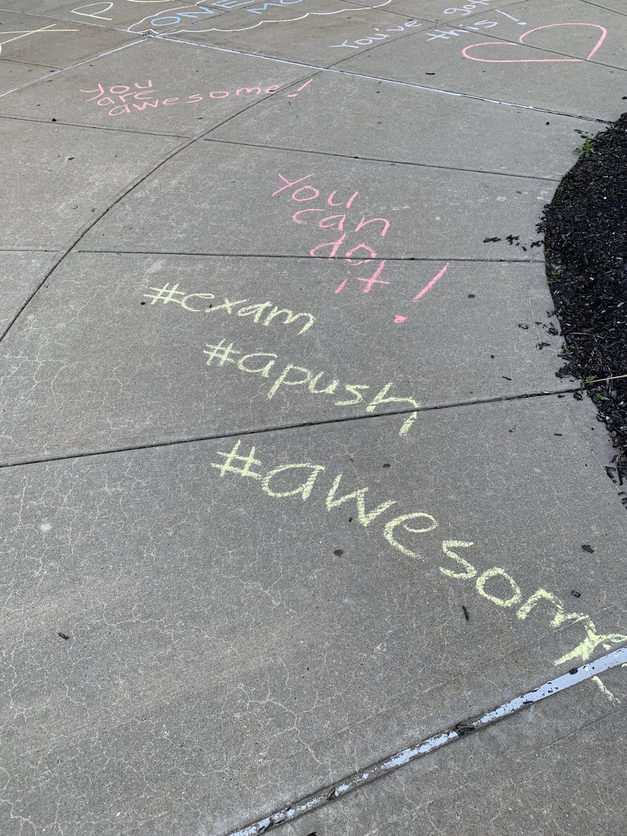 HistorySinacore's tweet photo. Hi again #APUSH students, imagine I’ve been playing the Rocky theme each day in class, left you chalk messages on the sidewalk in front of East, high-fived you all before the exam, and reminded you that “you are no dum dum, you are a smartie!” Sending you all the best! https://t.co/ME7X7dP0xn