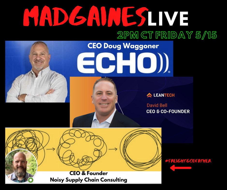 FreightProblems's tweet photo. Madgaines &amp; CEO of Echo Talk About Life After COVID - https://t.co/cpNN2rz0pi https://t.co/m4gVBPGxvw