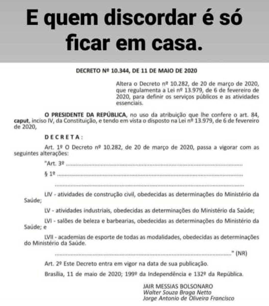Vamos fazer valer Sra. <a href="/CinthiaCRibeiro/">Cinthia Ribeiro</a> está na hora, NUNCA um decreto estadual/municipal se sobreporá a um decreto FEDERAL, ainda mais se for INCONSTITUCIONAL! Não adianta a Sra. e <a href="/maurocarlesse/">Mauro Carlesse</a> comprar máscaras de R$35 e pagar R$900 mil pra marketing, precisamos do essencial!