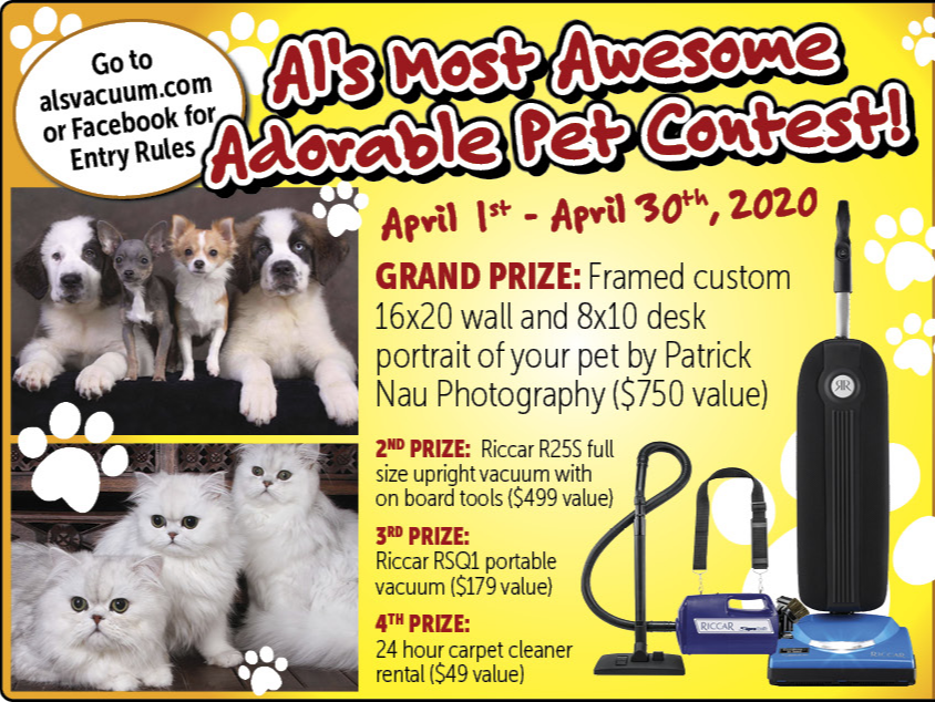 AlsVacuumMN's tweet photo. Tune in Tuesday evening May 26, 2020 at 7 PM for the ANNOUNCEMENT of the @AlsVacuumMN Most Awesome Adorable Pet Contest WINNERS! GM Dave along with Patrick of Patrick Nau Photography - will be announcing Each Winner! JOIN US TUESDAY MAY 26, 2020 AT 7 PM! https://t.co/9TnaEVZzF1