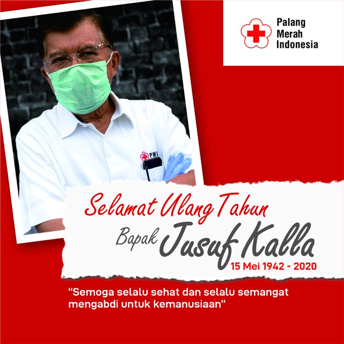 Selamat Ulang Tahun Bapak Jusuf Kalla <a href="/Pak_JK/">Jusuf Kalla</a> sehat selalu dan selalu semangat mengabdi demi kemanusian 

<a href="/palangmerah/">Indonesian Red Cross</a> 

#JusufKalla