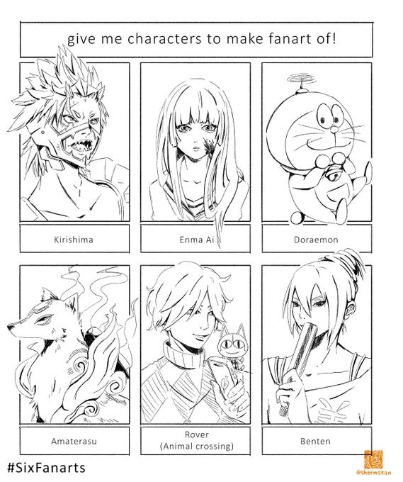 Better late than never? ? Thank you for all the suggestions and i'm sorry if yours wasn't picked aaa. #6fanarts https://t.co/T1FryGjMNd 