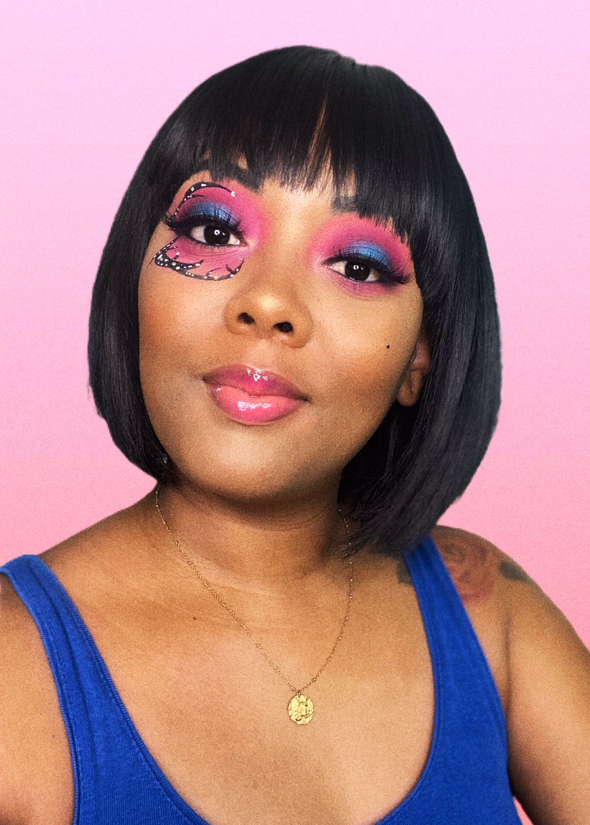 Lilisha_Brown's tweet photo. Butterfly effect 🦋💕 
Je me suis laissée tenter par la tendance papillon hihi 😁 
#butterfly #makeup #tendance https://t.co/sip6394egP