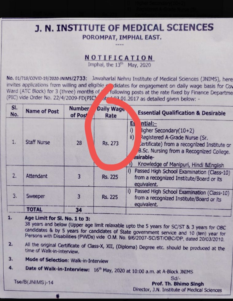 Rakeshkrkuri's tweet photo. @drharshvardhan @PMOIndia @narendramodi @hanumanbeniwal 
घटिया सोच का नमूना
273 रुपए में स्किल्ड कोरोनावायरस फाइटर चाहिए इनको साला इससे अच्छा तो हम खेतों में काम कर लेंगे हमारे खेत में मजदूर ₹500 पर डे लेता है 
नर्सेज आवाज उठाओ वरना लोग फायदा उठाएंगे
#VoiceOfSkilledNurses https://t.co/Lg6h0YU91U