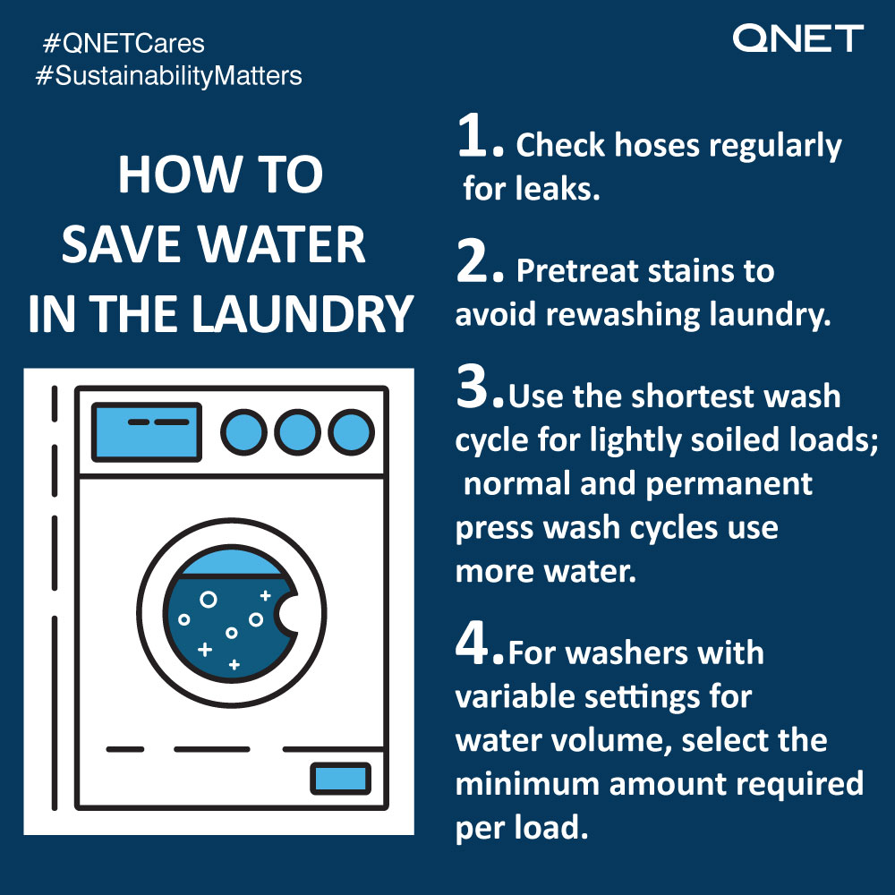 QNET_India's tweet photo. Conserve #water, every #drop counts! 
We have some tips on how water #wastage can be efficiently managed in our #kitchen, #bathroom and #laundry. 
Use water, but never waste it. 

#SaveWater  #WaterConservation #ZeroWaste #SustainabilityMatters #QNETCares #QNETIndia https://t.co/RZy11EL6so