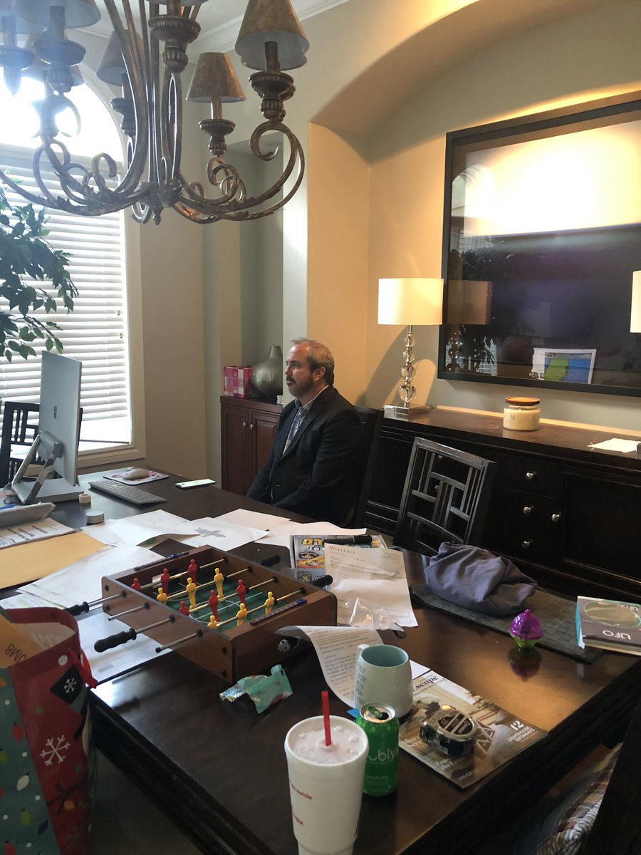 Dear <a href="/ratemyskyperoom/">Room Rater</a>, I now stay up at night in fear you’ll spot my husband on TV. Thanks. <a href="/JoeGruters/">Joe Gruters</a> #workingfromhome #homeschooling3