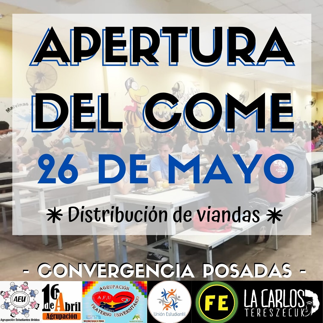 FEstudiantil's tweet photo. Apertura del Comedor Universitario
Gracias al trabajo colectivo y orgánico logramos articular y unificar acciones para la apertura del Comedor Universitario Nestor Kirchner, a partir del 26 DE MAYO, con un sistema de viandas manteniendo todos los protocolos de seguridad e higiene https://t.co/4Apypog0V7