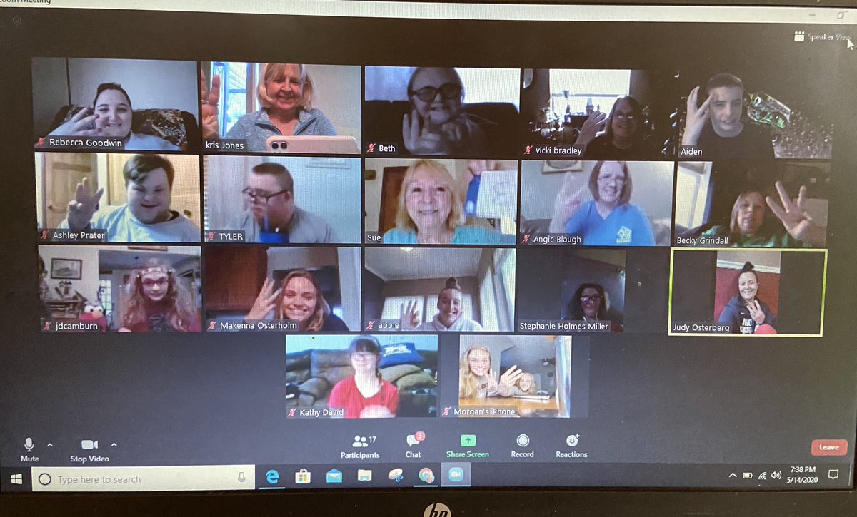 osterberg39's tweet photo. Zoom meeting #4! Everyone shared a special thank you message to someone who has helped them during our continuous learning from home. ❤️ We ended with a class pic holding up 3 fingers in honor of 3 more weeks to go. Go Mounties! ❤️🖤 #nwcs1920 https://t.co/o5qwRj35SB