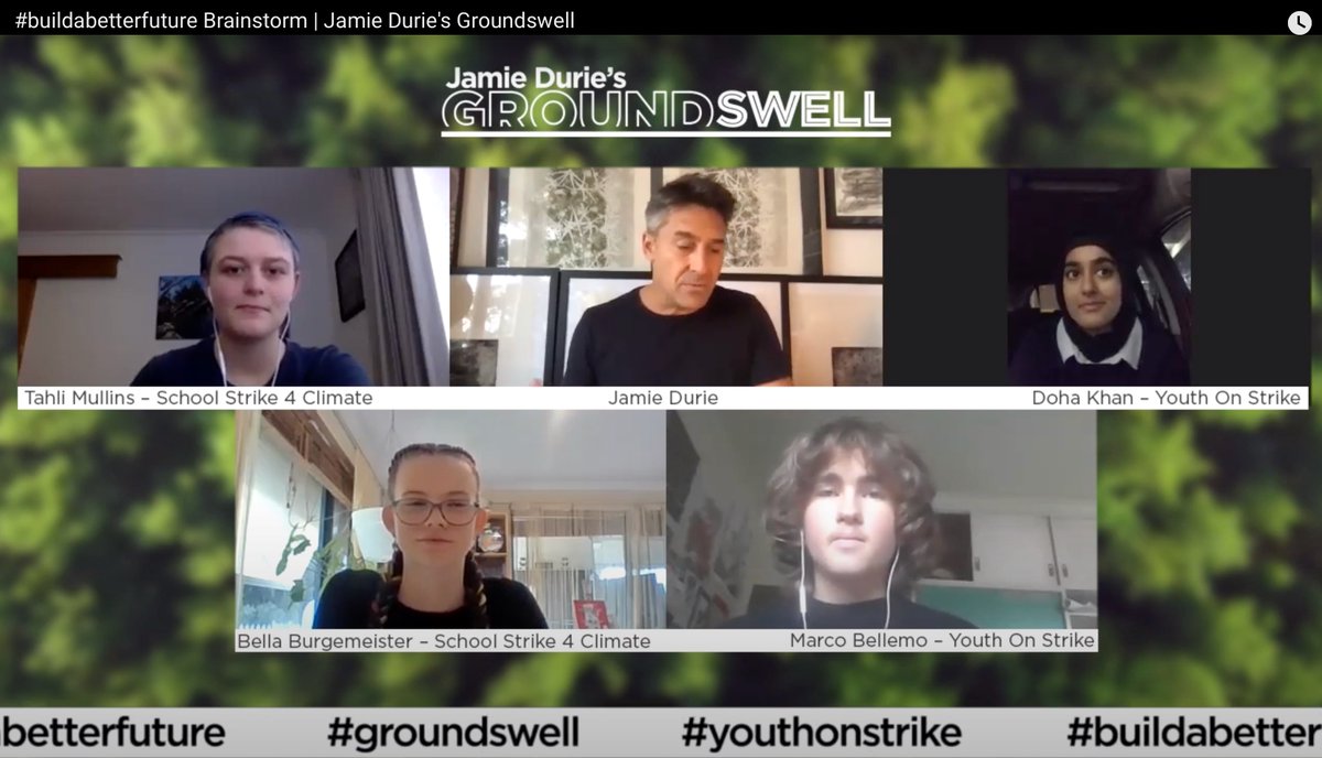 jdgroundswell's tweet photo. Groundswell’s Jamie Durie chats with leading activists to discuss some of the key objectives of this year’s School Strike 4 Climate – and also how the logistics of the strike itself are changing due to COVID-19 #youthonstrike #BUILDABETTERFUTURE Livestream 4pm – 8pm today. https://t.co/jNUPdtdbmy
