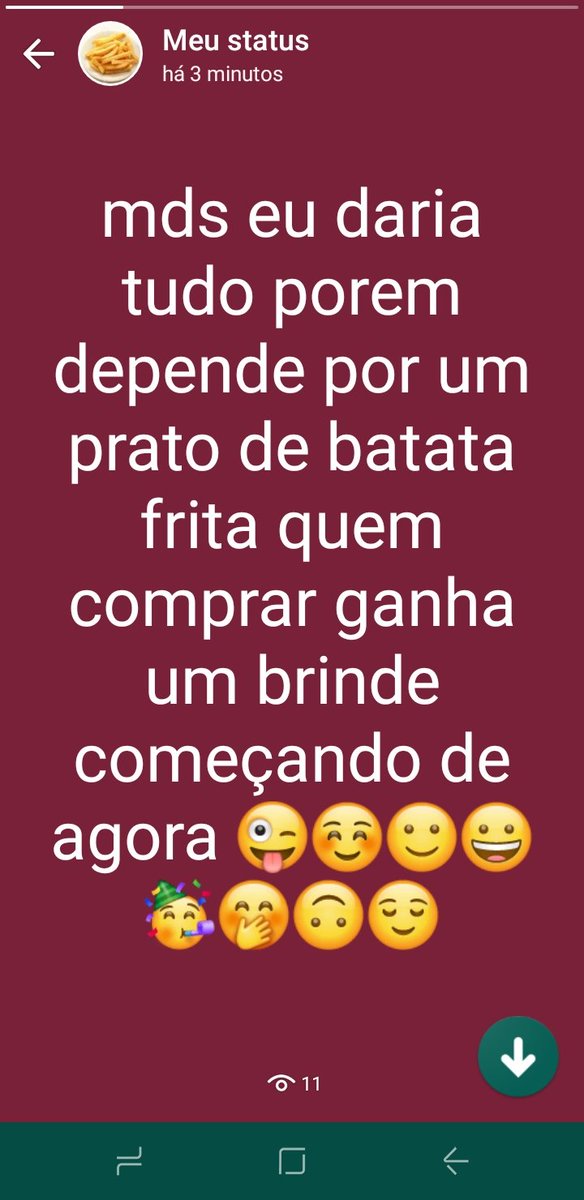 millestk's tweet photo. boa noite eu me humilhando por um prato de batata frita https://t.co/9ndL1npRXA