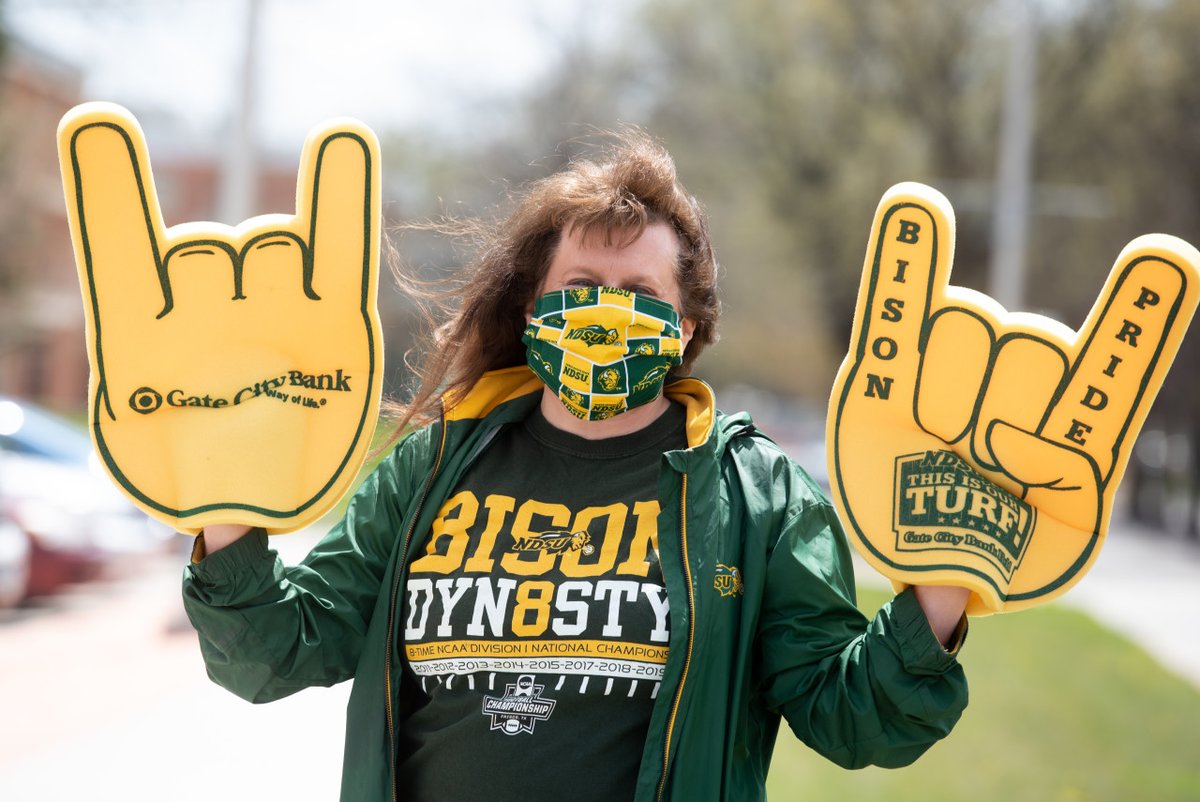 NDSU's tweet photo. NDSU Nursing held a parade on campus today to honor 2020 graduates. Congratulations, Bison!  🎓

#NDSU2020Grad https://t.co/qVc75GwehJ