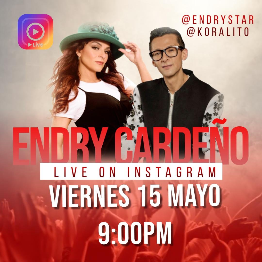 OrgulloLGBT's tweet photo. Mañana viernes a las 9pm
No te pierdas el LIVE de @fernandokoral con ENDRY CARDEÑO @endrystar
Conéctate con #koralitolive
https://t.co/ktwx8nEzIe https://t.co/6VtT9dz6My