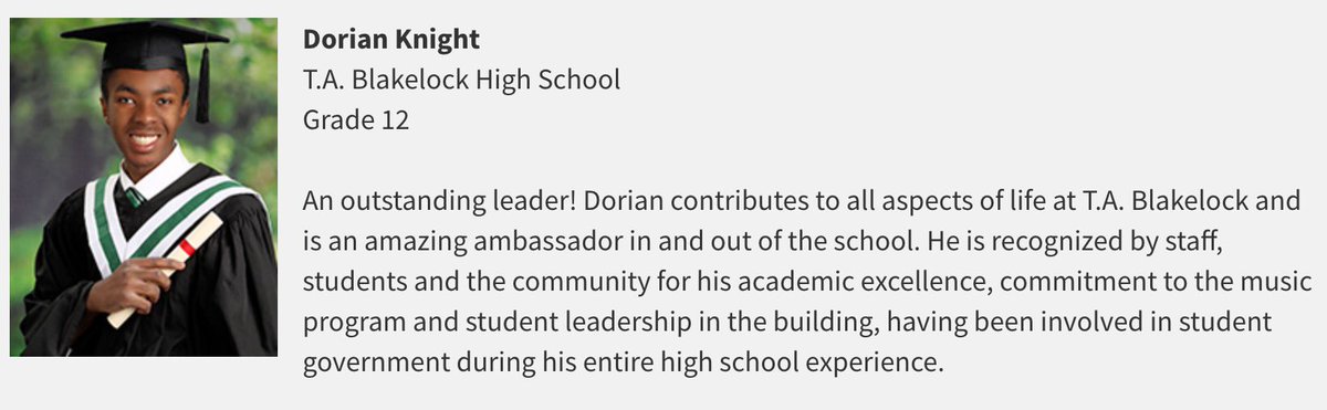 Congrats to Blakelock’s Student of Excellence 2020, Dorian Knight! 👍👏🏻🐯#HDSB #studentexcellence #hdsbstillconnected #tigerlife